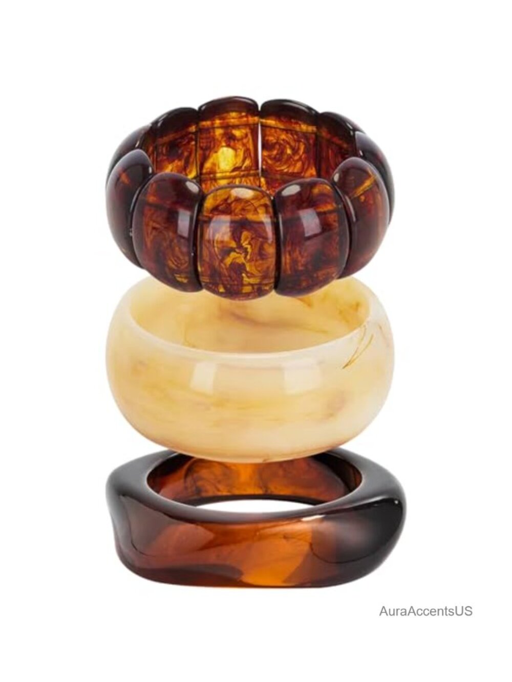 Acrylic Resin Chunky Bangle Bracelet Set Irregular Geometric Wide Cuff Stackable